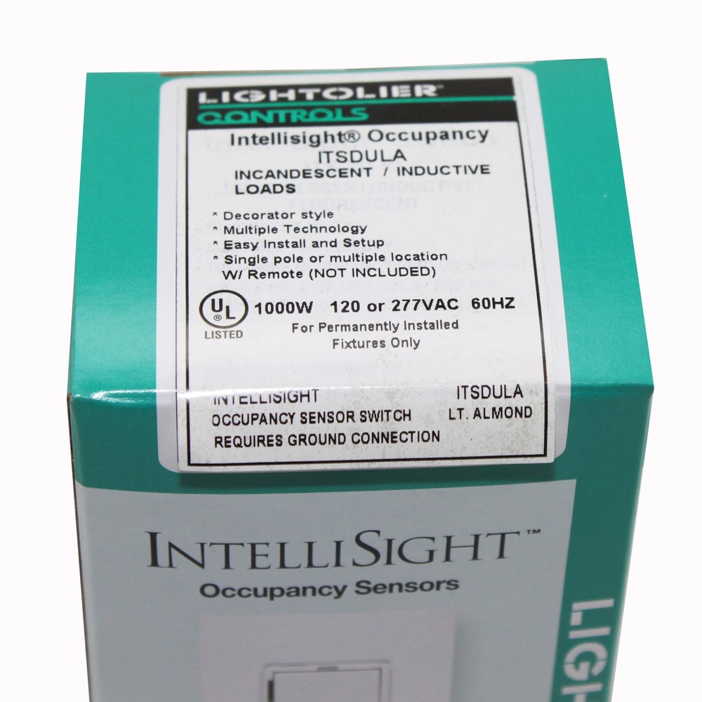 LIGHTOLIER INTELLISIGHT OCCUPANCY SENSOR ITSDULA INCANDESCENT/ INDUCTIVE LOADS;