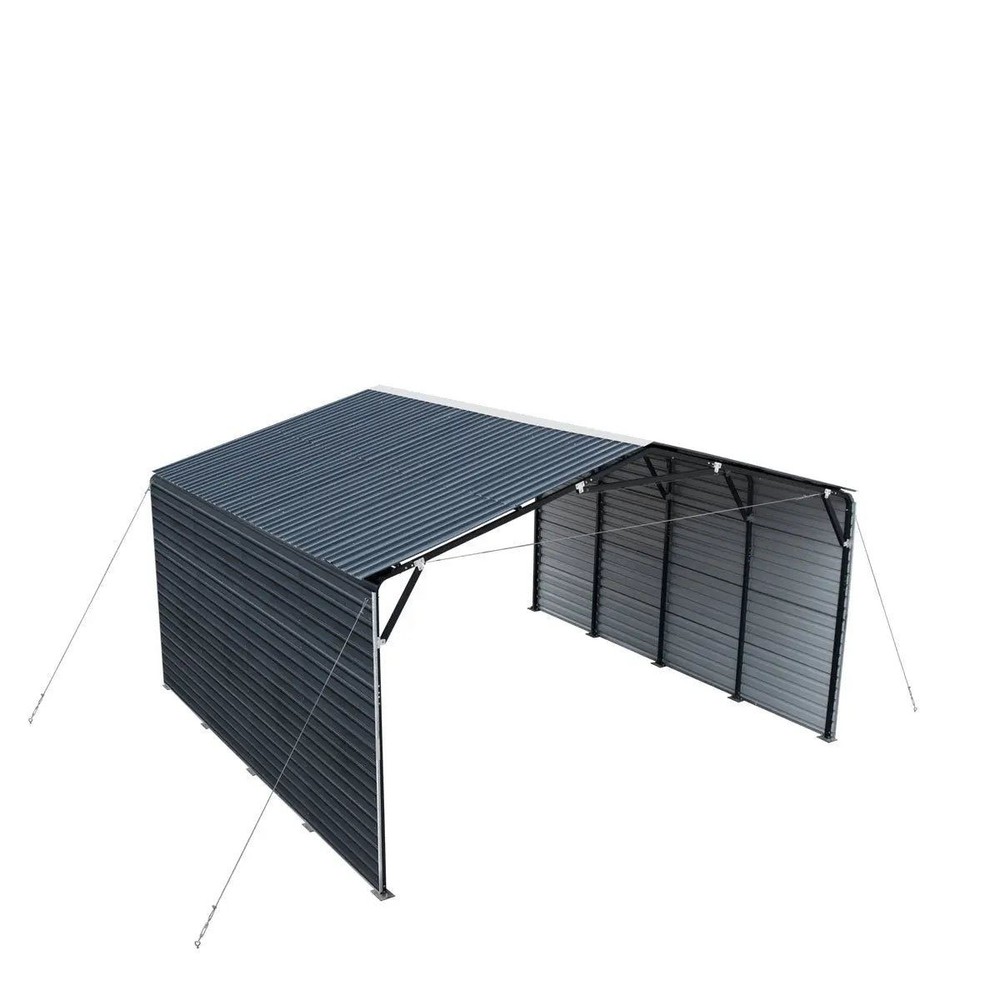 20x20ft Durable Galvanized Carport, 10ft Fully Covered Sides, 27GA Panel System