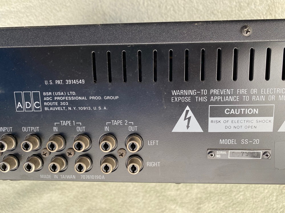 Vintage ADC Stereo Equalizer Sound Shaper Twenty SS-20 Powers On