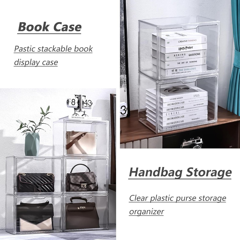 Large Capacity Stackable Acrylic Showcase - Secure Magnetic Lid for Collectibles
