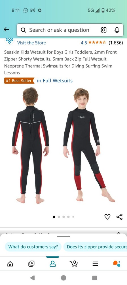 3/2 Toddler Full Wetsuit Size 2