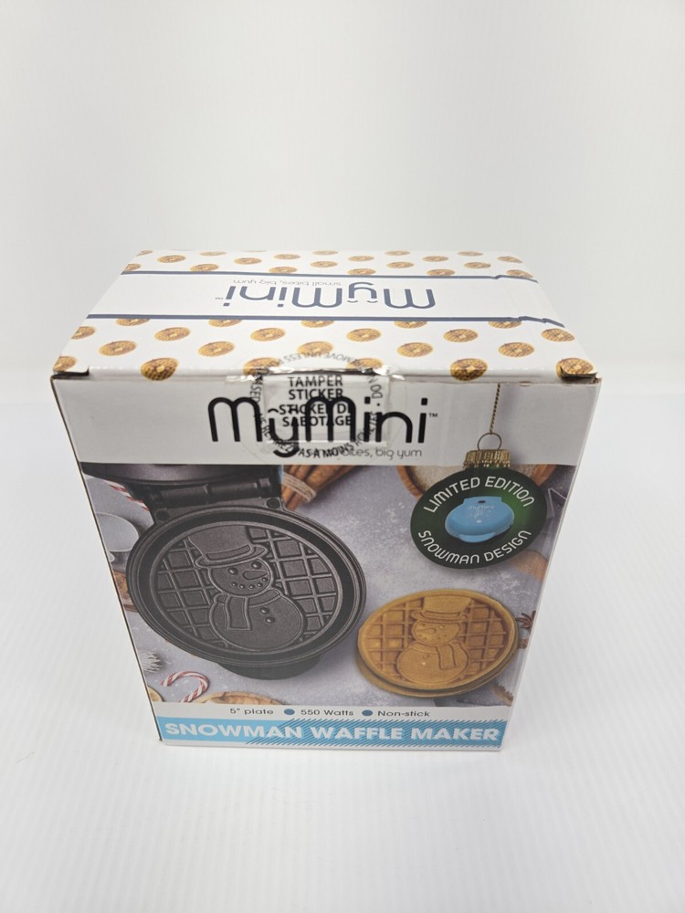 "My Mini" Waffle Maker Snowman Small Waffle 5" Plate