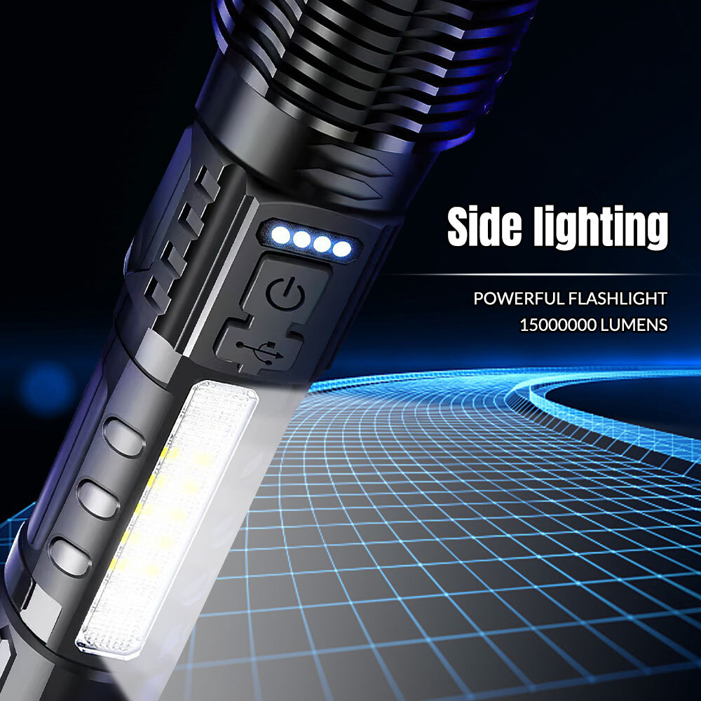 Rechargeable 9900000LM LED Flashlight Tactical Super Bright Torch LED Work Light