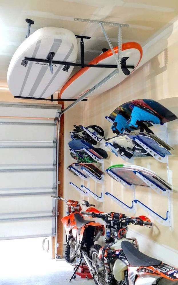 StoreYourBoard Paddleboard Ceiling Storage Rack, Adjustable Garage Mount Hanger