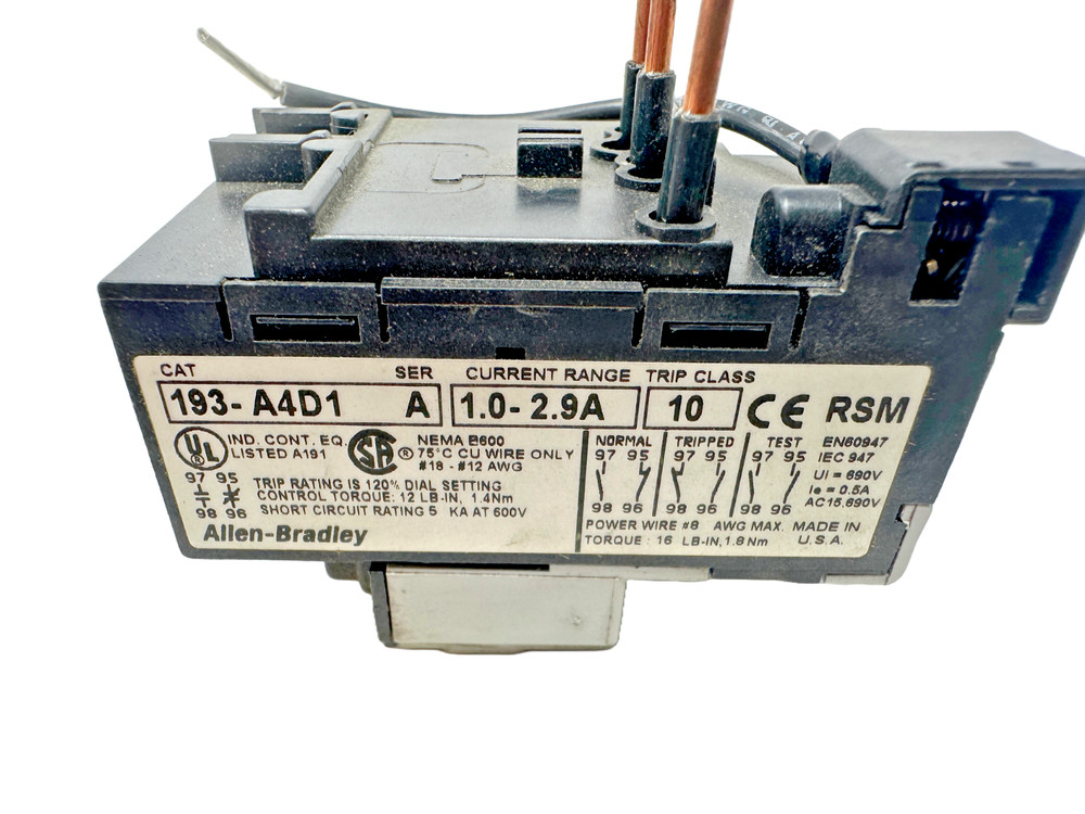 Allen Bradley 193-A4D1 Overload Relay