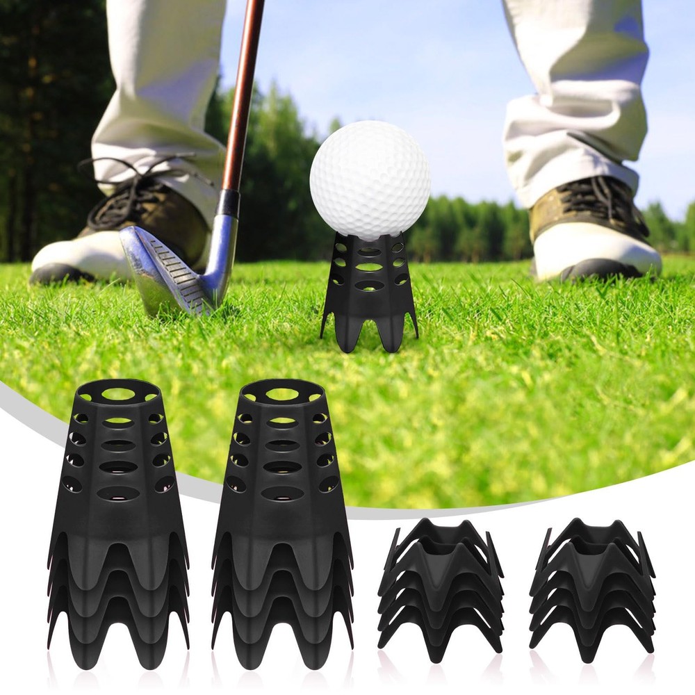 Rolitwils Golf Simulator tees, 24Pcs Plastic Mat Tees for Home, Black