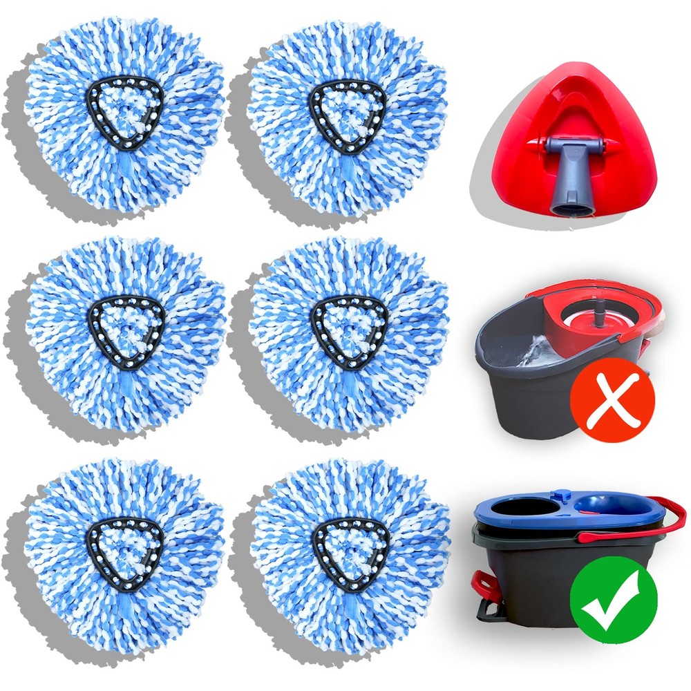 7 Pack Mop Replace Head for 2-Tank Spin Mop Compatible with Ocedar Rinse Clea...