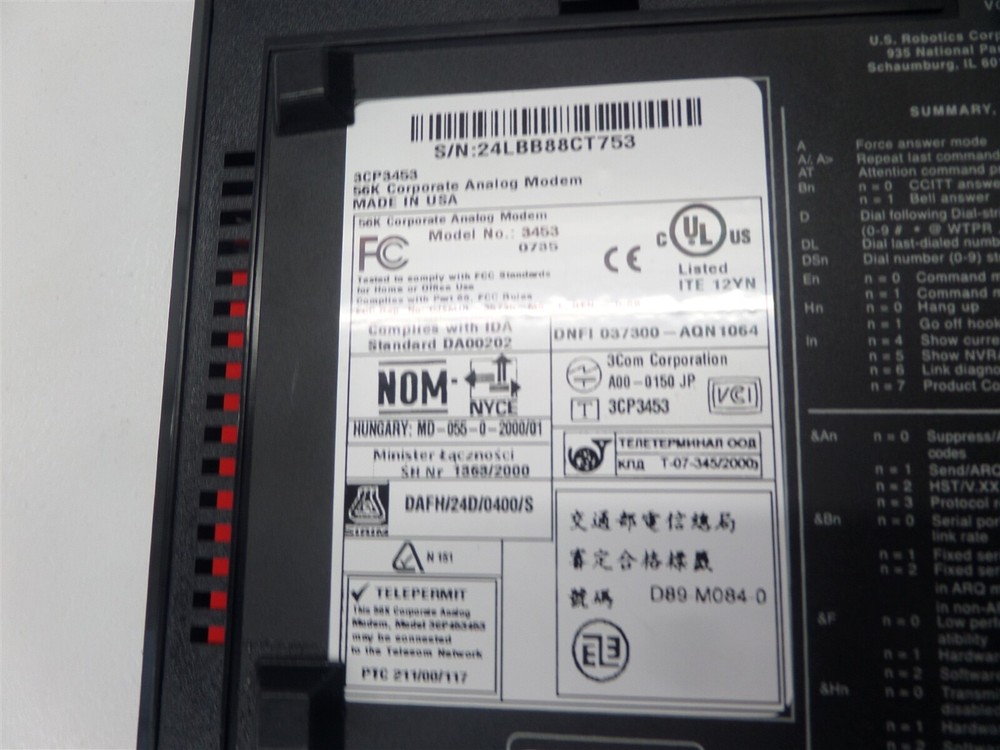US Robotics Courier 56K Modem 3453 0735