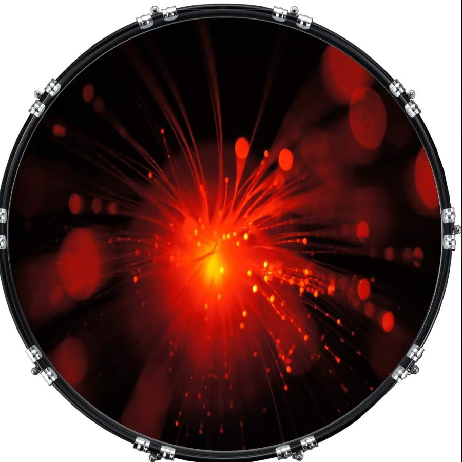 20" Custom Bass Kick Drum Front Head Graphic Graphical Sparks 2