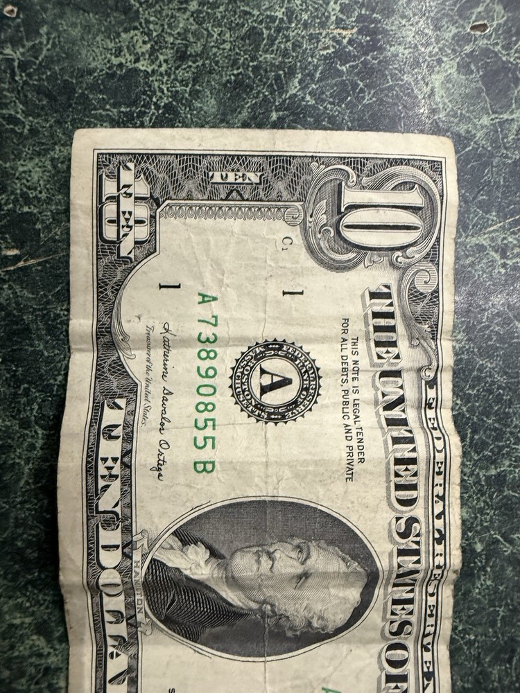 1985 Series 10 Dollar Bill
