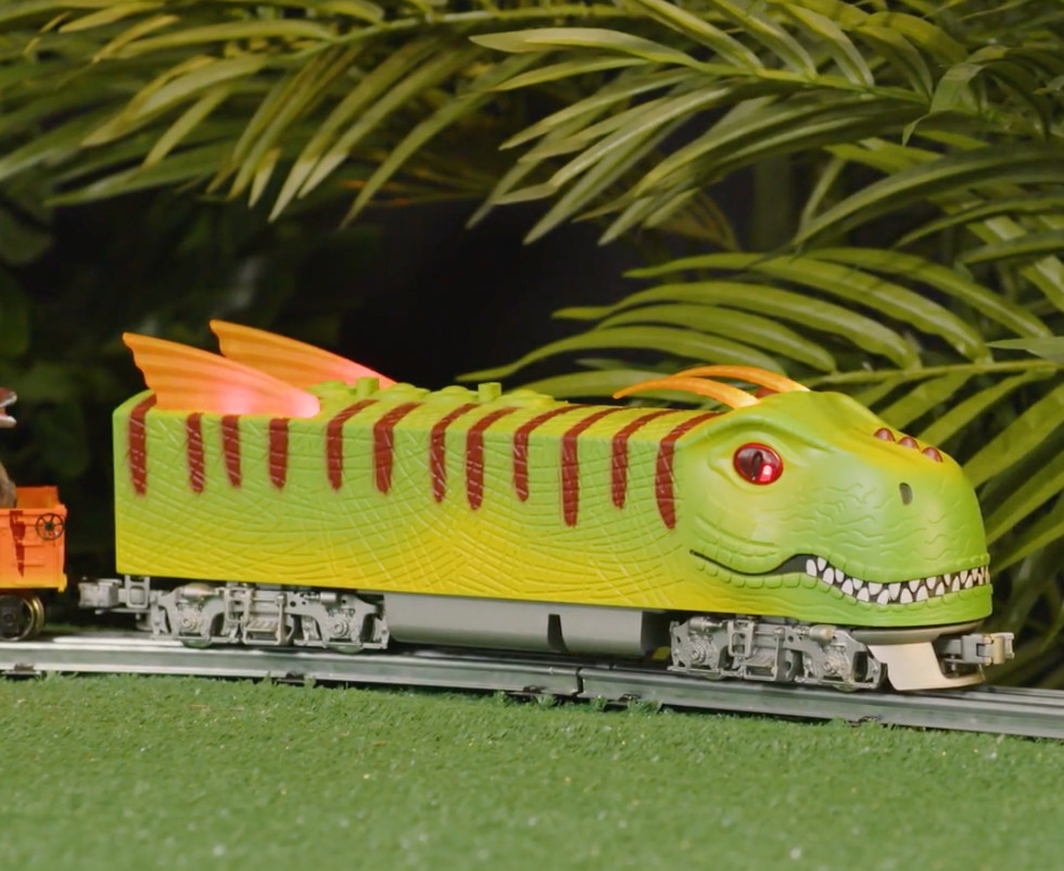 O Gauge Dinosaur Express Train Set with Wireless Remote Contol Lights & Sounds