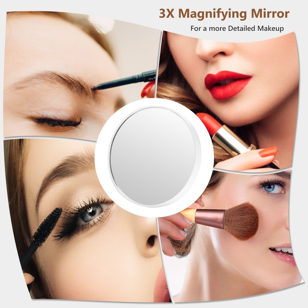Vanity Mirror w/ Lights 3 Color Lighting Modes Tabletop & Wall-Mounted