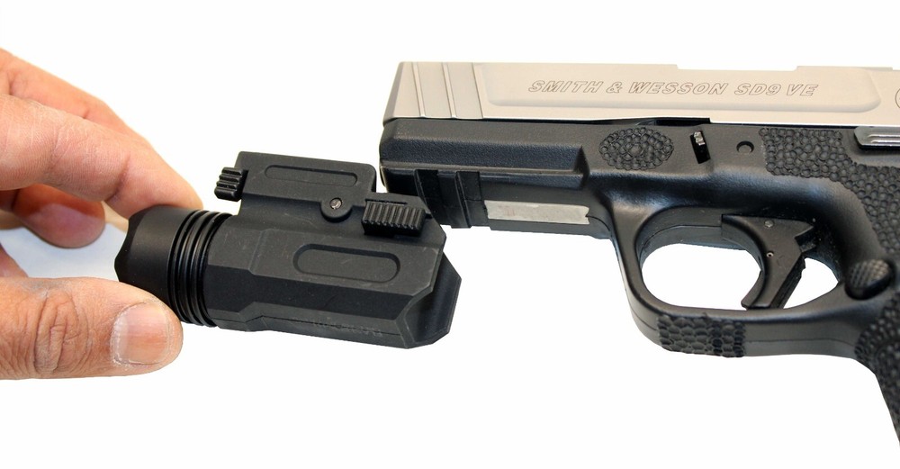 Trinity tactical flashlight for Sig Sauer p320 polymer black hunting.