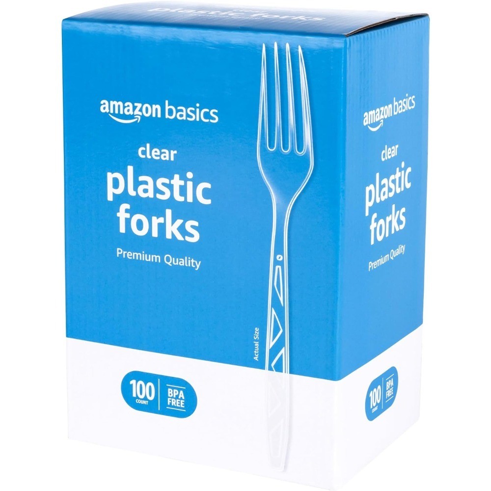 Disposable Clear Plastic Forks Premium Quality 100 Count Bulk Pack Large