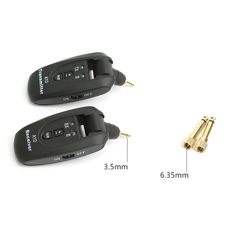 Wireless Guitar Transmitter & Receiver System 100ft Range 5H Play 2.4GHz Band