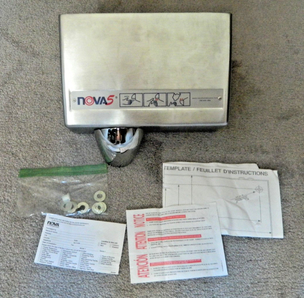 NEVER USED NOVA 5 Model 222 Automatic Hand Dryer - Chrome Finish