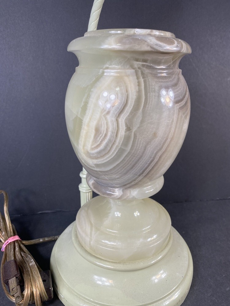 Solid Marble Or Onyx Hand Carved Vase Lamp