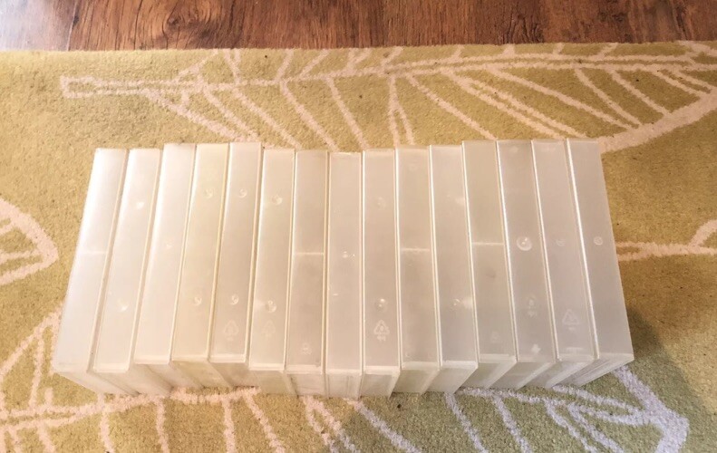 15 EMPTY VHS VIDEO TAPE Storage Craft Cases Stackable