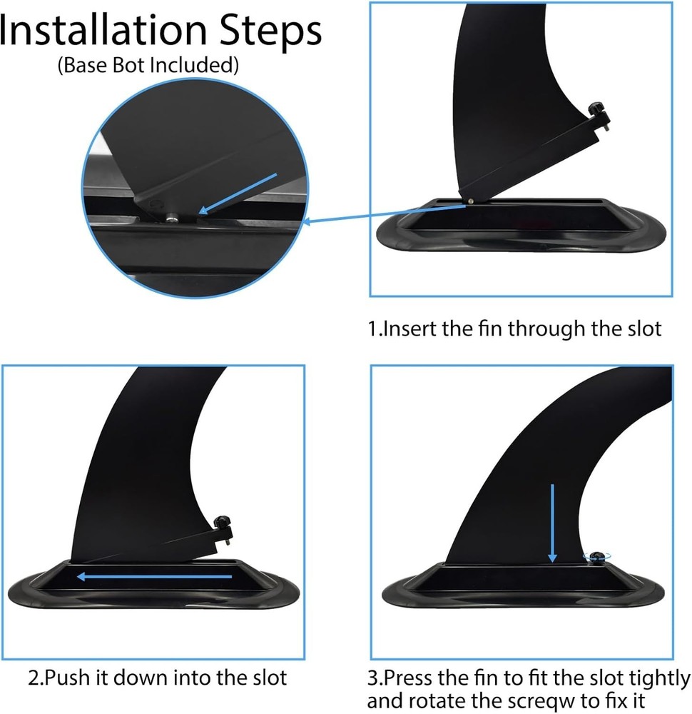 Paddleboard Fin - Easy Install, Screw-in Design, Detachable Sup Fin Replacement