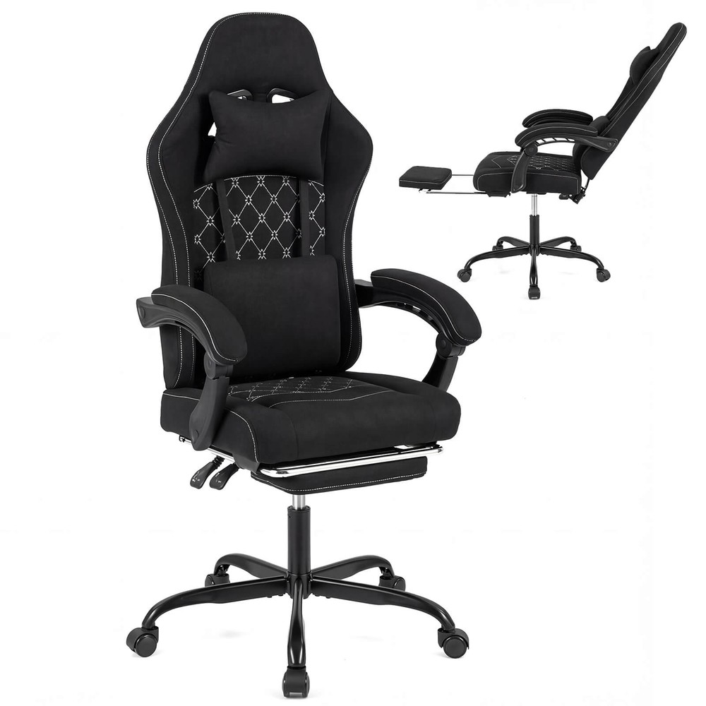 Height Adjustable Computer Chair w/Headrest, Lumbar Support, Linkage Armrests