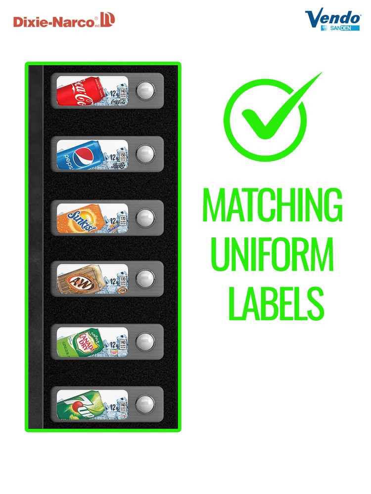 (12) Vending Machine Vend Labels - Flavor Strips - VARIETY PACK