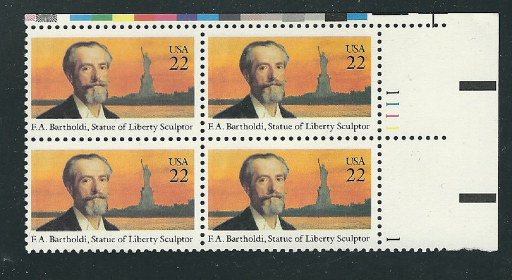 Scott # 2147...22 Cent ....Bartholdi.... Plate Block