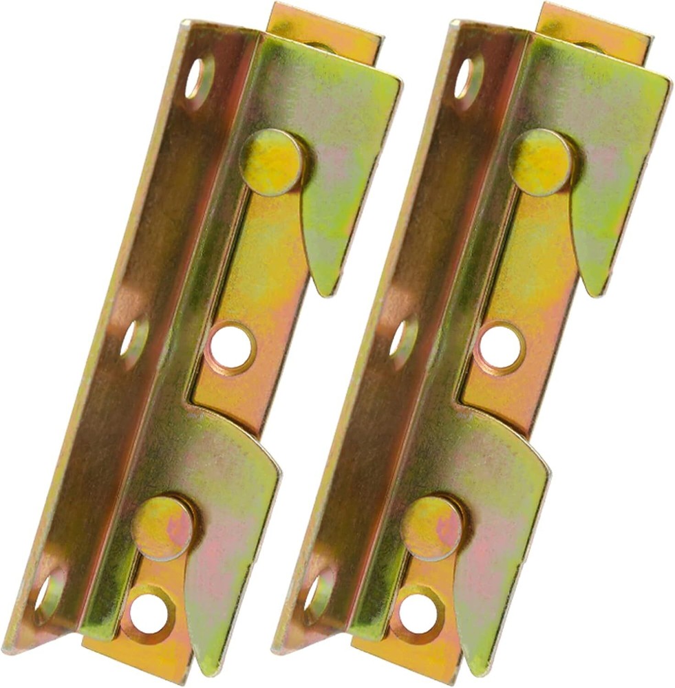 4 Set Bed Frame Rail Fitting Brackets Woodworking Connector Accessories Hardware