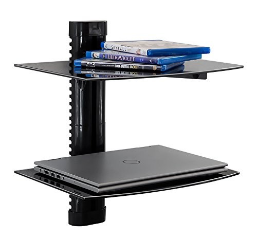 Floating Wall Mounted Shelf Bracket Stand for AV Receiver, Component, 2-shelf