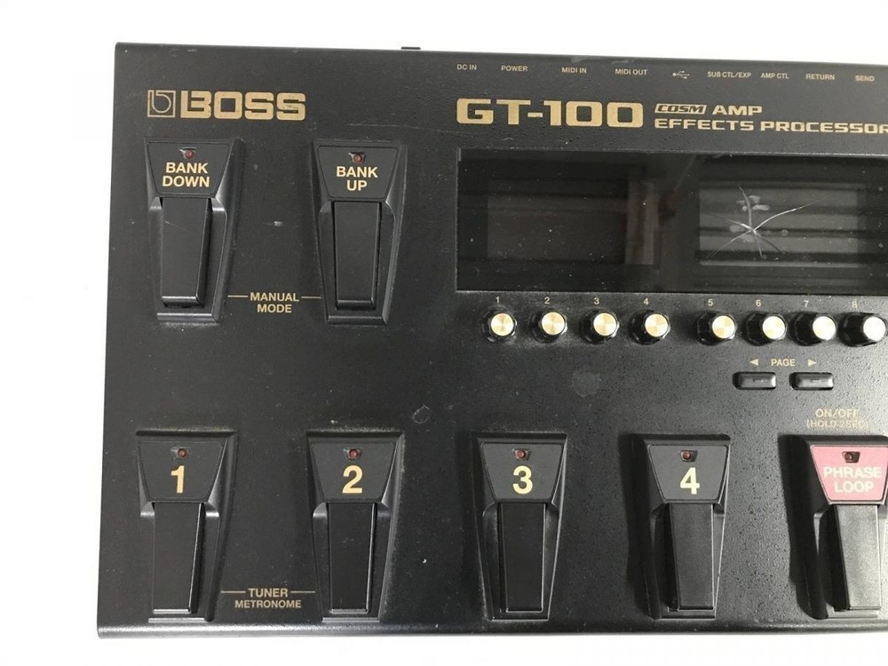 “Cracked display”BOSS GT-100 Multi-Effects Guitar Processor Test Completed