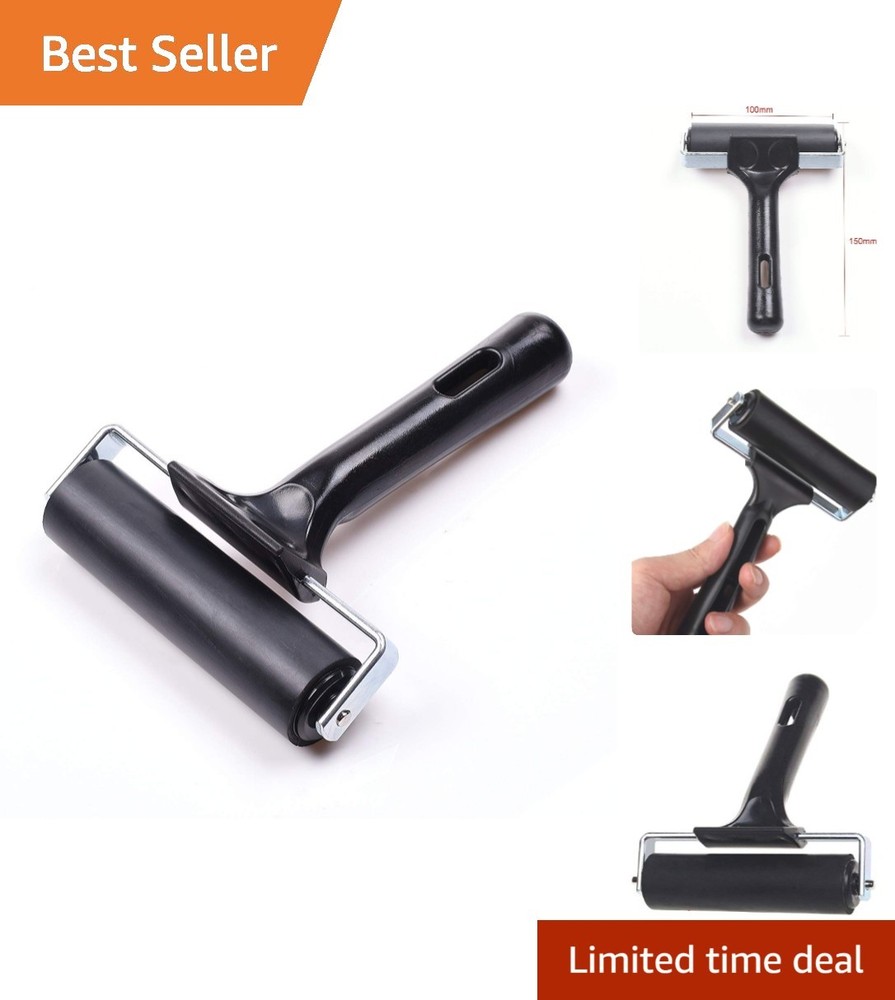 Versatile 4-Inch Rubber Brayer Roller for Smooth Printmaking & Adhesive Use