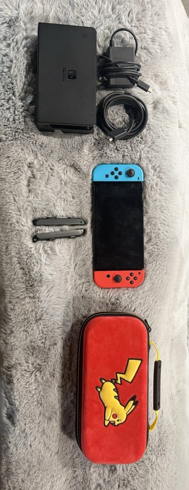 Nintendo Switch Console Bundle with Dock, Joy-Con, Pikachu Pokémon Case