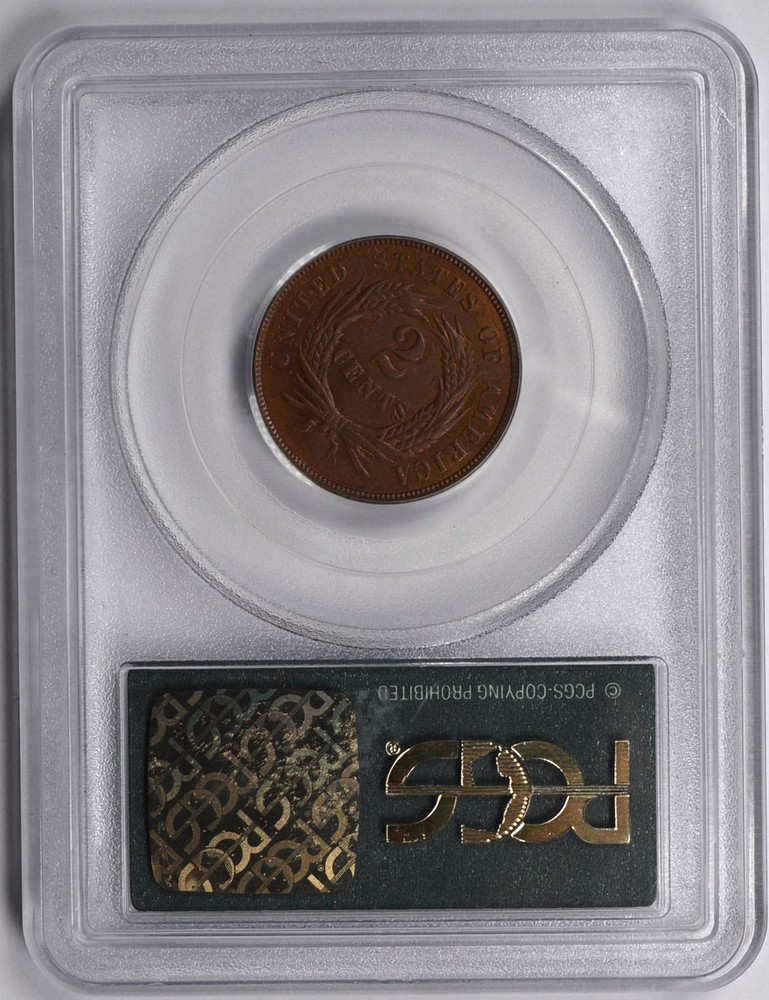 1868 2 CENT PIECE 2C PCGS MS 64 RB OLD GREEN HOLDER