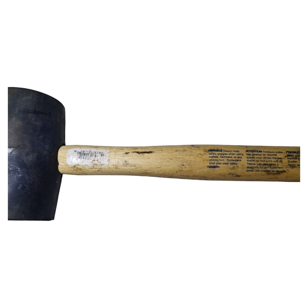 Estwing 22 Oz Rubber Mallet, Wood Handle , Black
