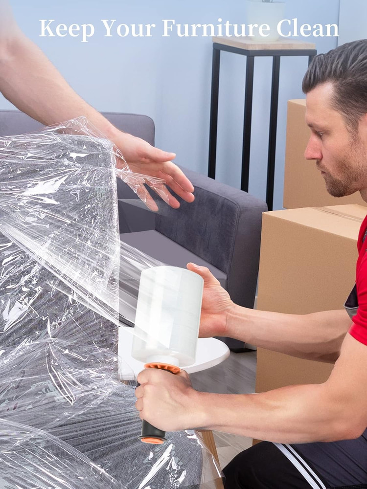 4 Pack Stretch Wrap, 5 Inches Shrink Wrap for Pallet Wrap, Moving Wrapp