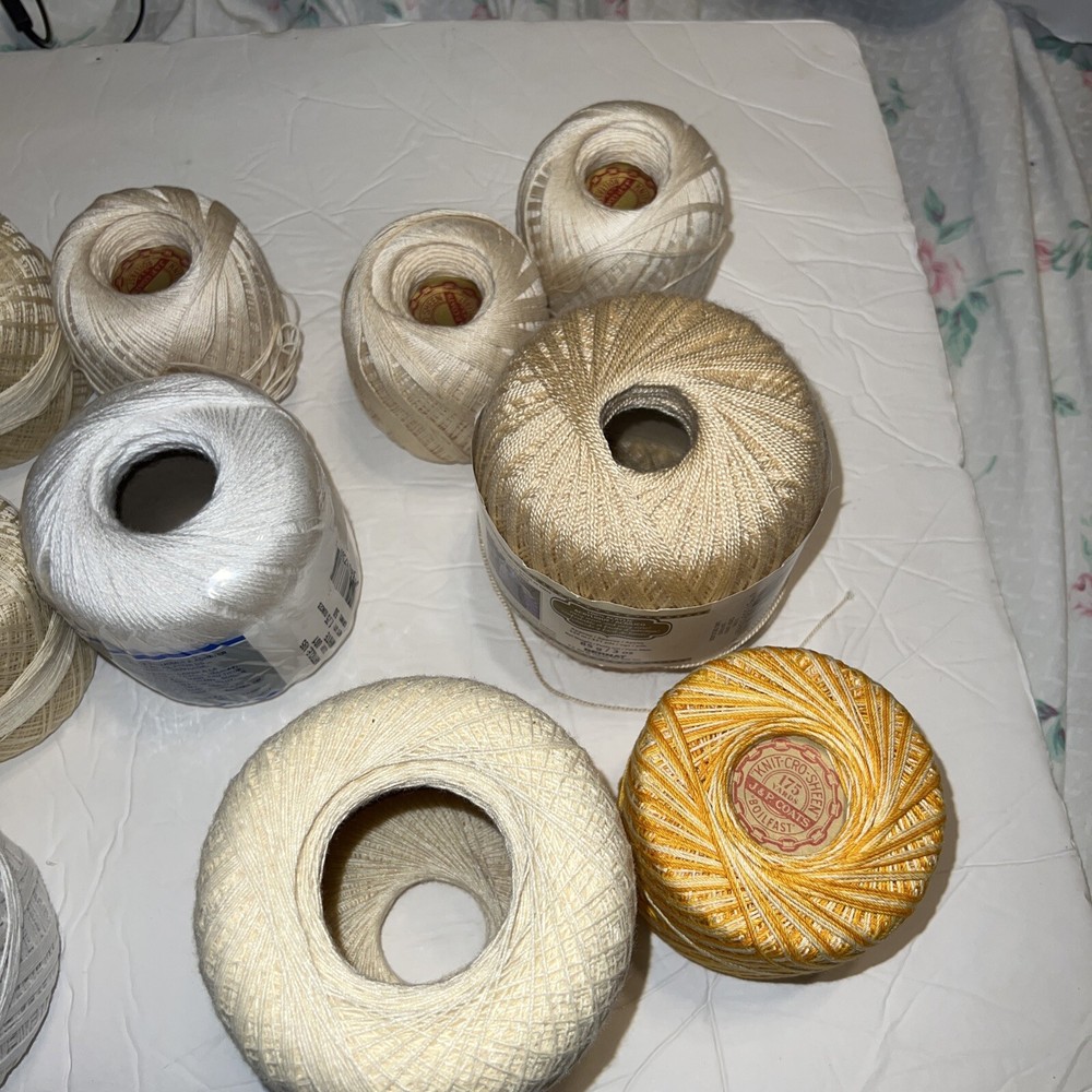 VINTAGE CROCHET THREAD J&P, Anchor BUCILLA 19 SPOOLS