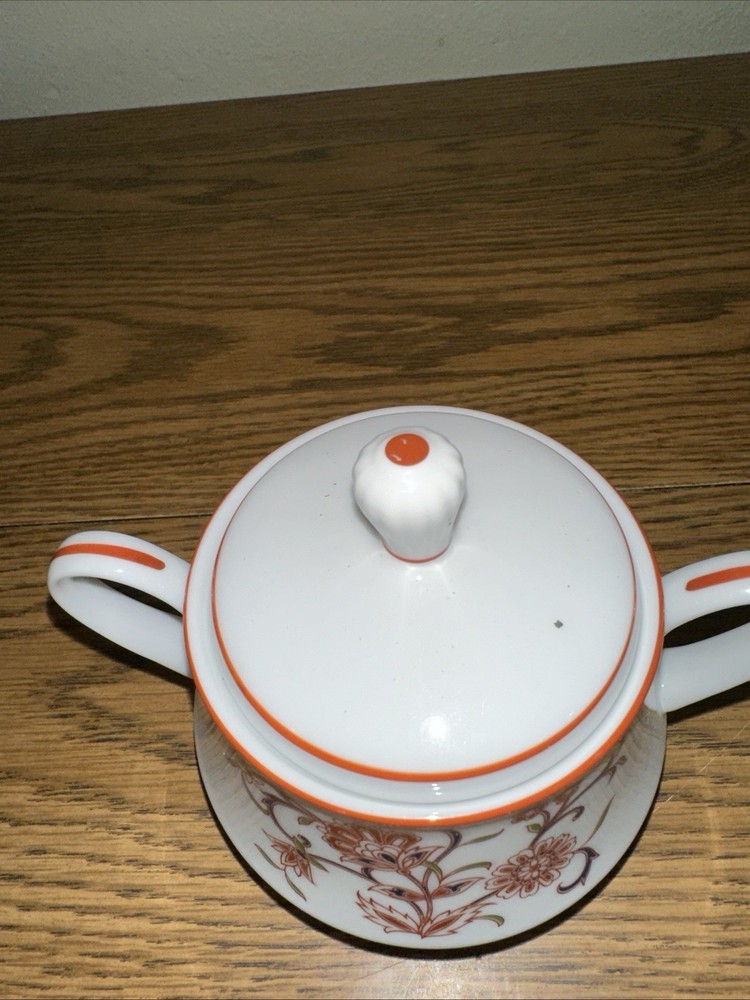 Vintage Noritake Firedance Sugar Bowl & Lid