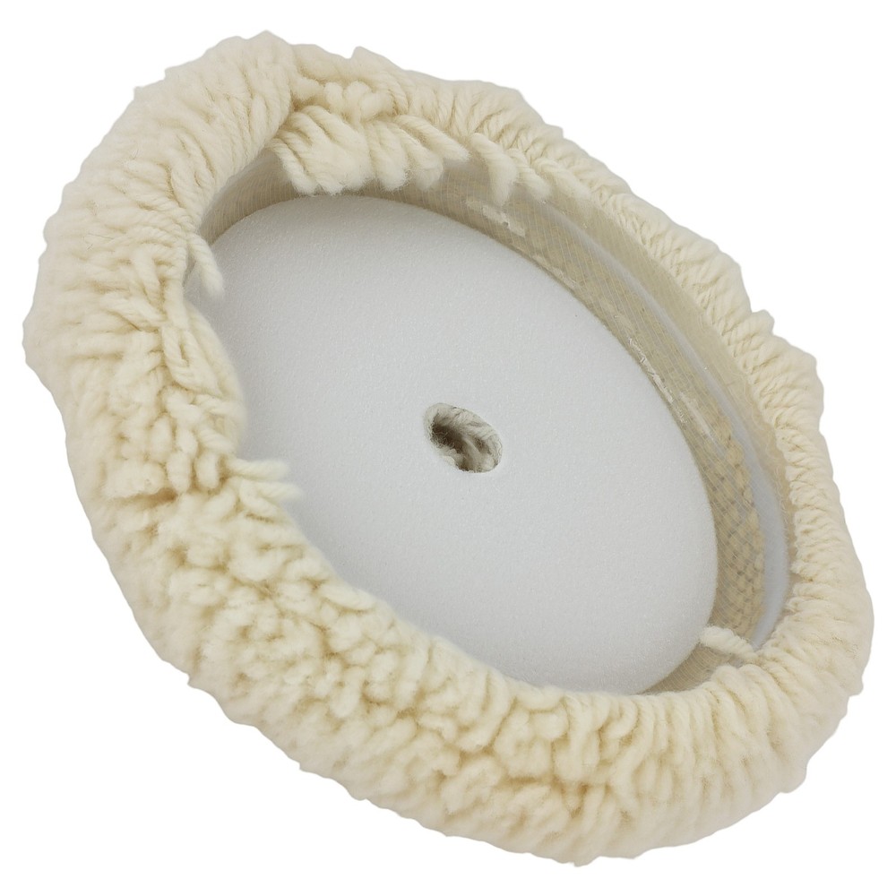 7 Inch Wool Polishing Sponge Pad Hook Loop for Buffer Compound Backing Plate