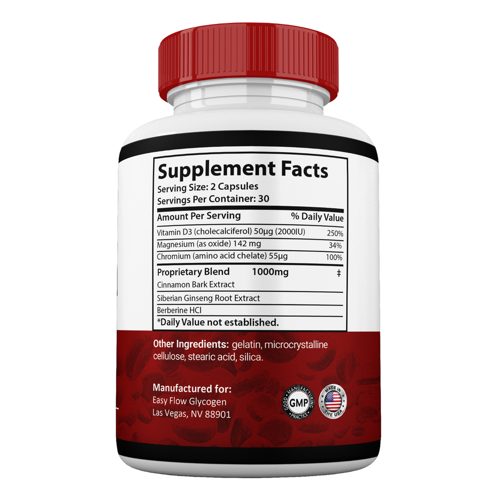 EasyFlow Glycogen Support Pills, Max Strength Blodd Support Formula (1 Pack)