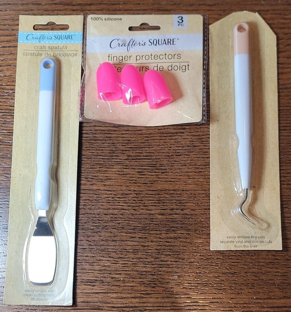 QTY 3 Crafter's Square Picker, Spatula Finger Protectors Scrapbooking Tool Set A