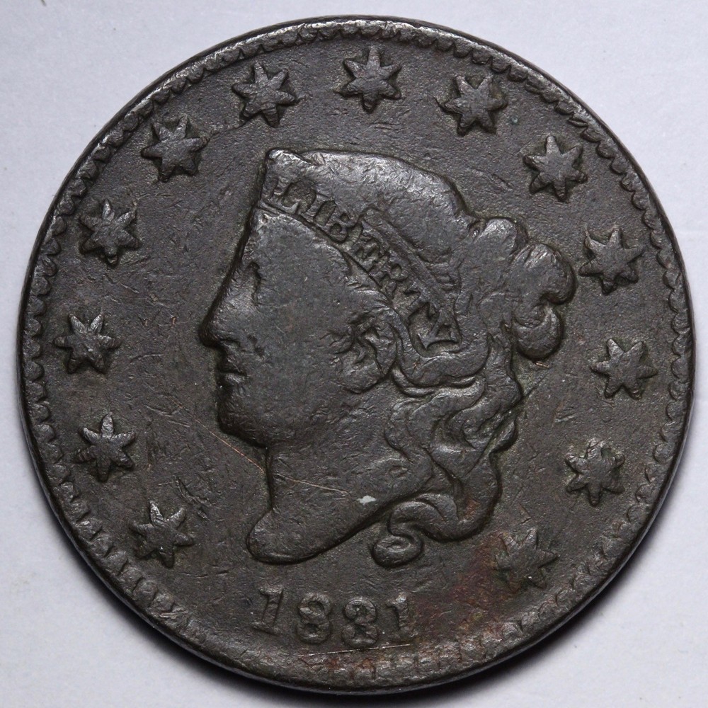 1831 Coronet Head Large Cent VF E108 ADNM