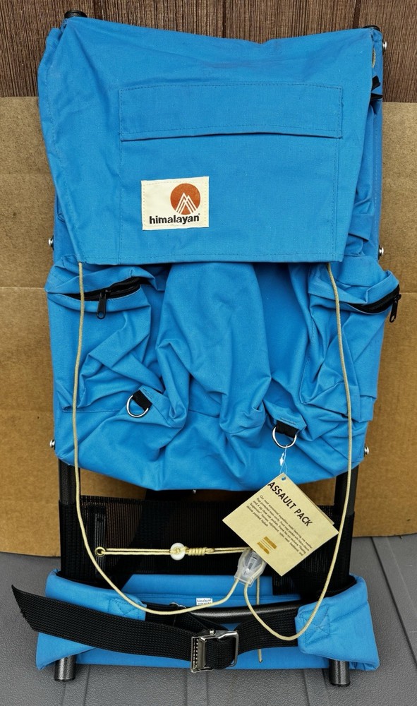 VTG Himalayan Industries Blue Aluminum Frame Backpack “Assault Pack” System 358