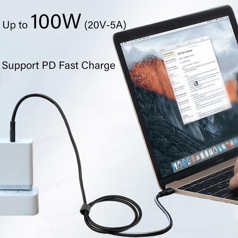 Pocxwa USB-C to Cable, 5Ft 4K USBC Fast Charging & Data Sync