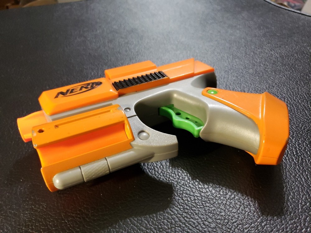 2005 Nerf Crossfire Sidearm Blaster-Orange-Tested/works