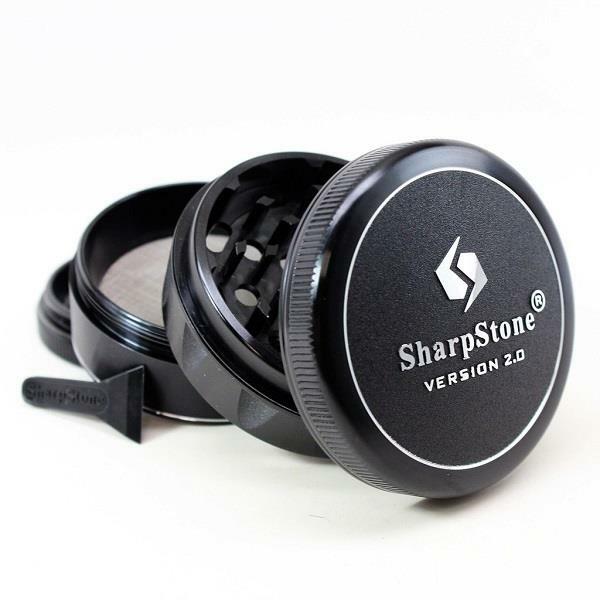 SharpStone V2 Hard Top 4 Piece 2.5” Herb / Spice Grinder BLACK AUTHENTIC
