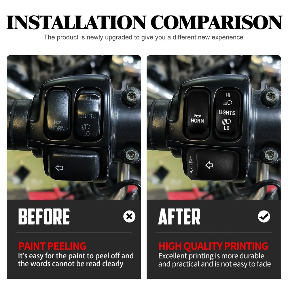 BLACK Hand Control Switch Housing Cap Button For Harley Touring Softail 96-13