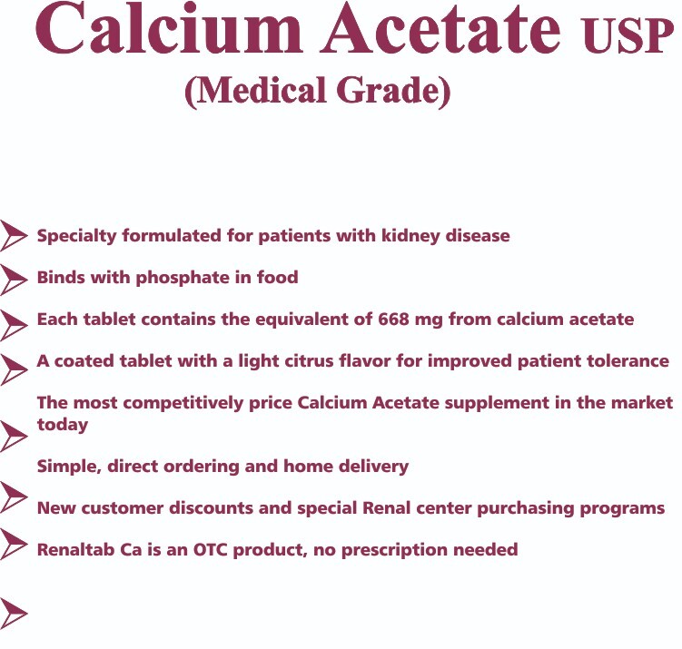 RENALTAB Ca, Calcium Acetate USP