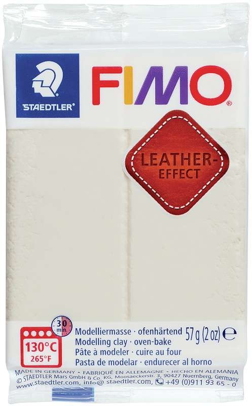 Fimo Leather Effect Polymer Clay 2oz Ivory