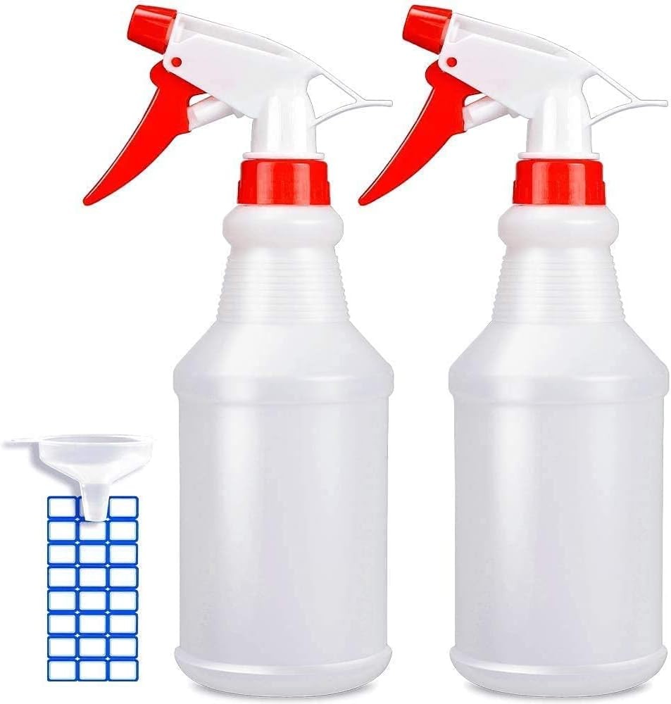 JohnBee Spray Bottles 16oz 2 Pack Leak Proof Adjustable