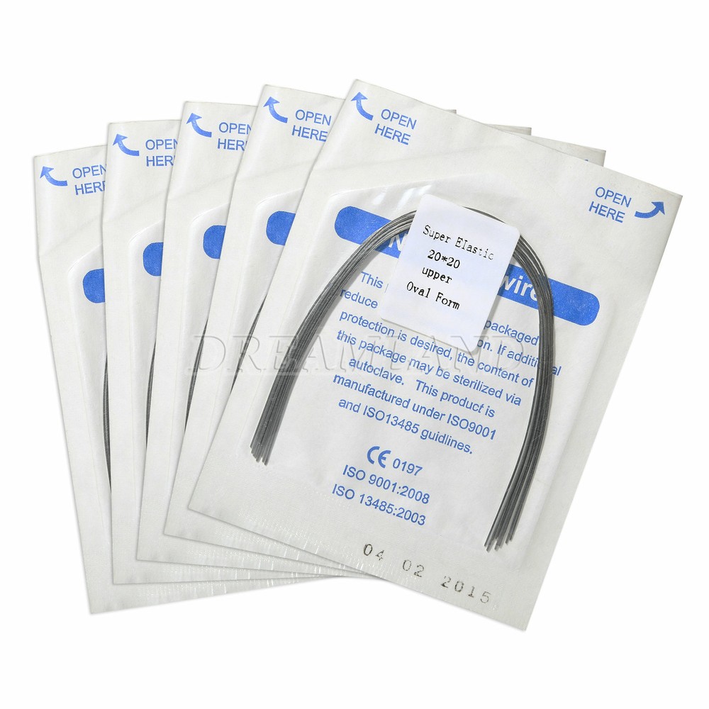 10 Packs 20x20 Upper & Lower Dental Rectangular Niti Arch Wire Super Elastic