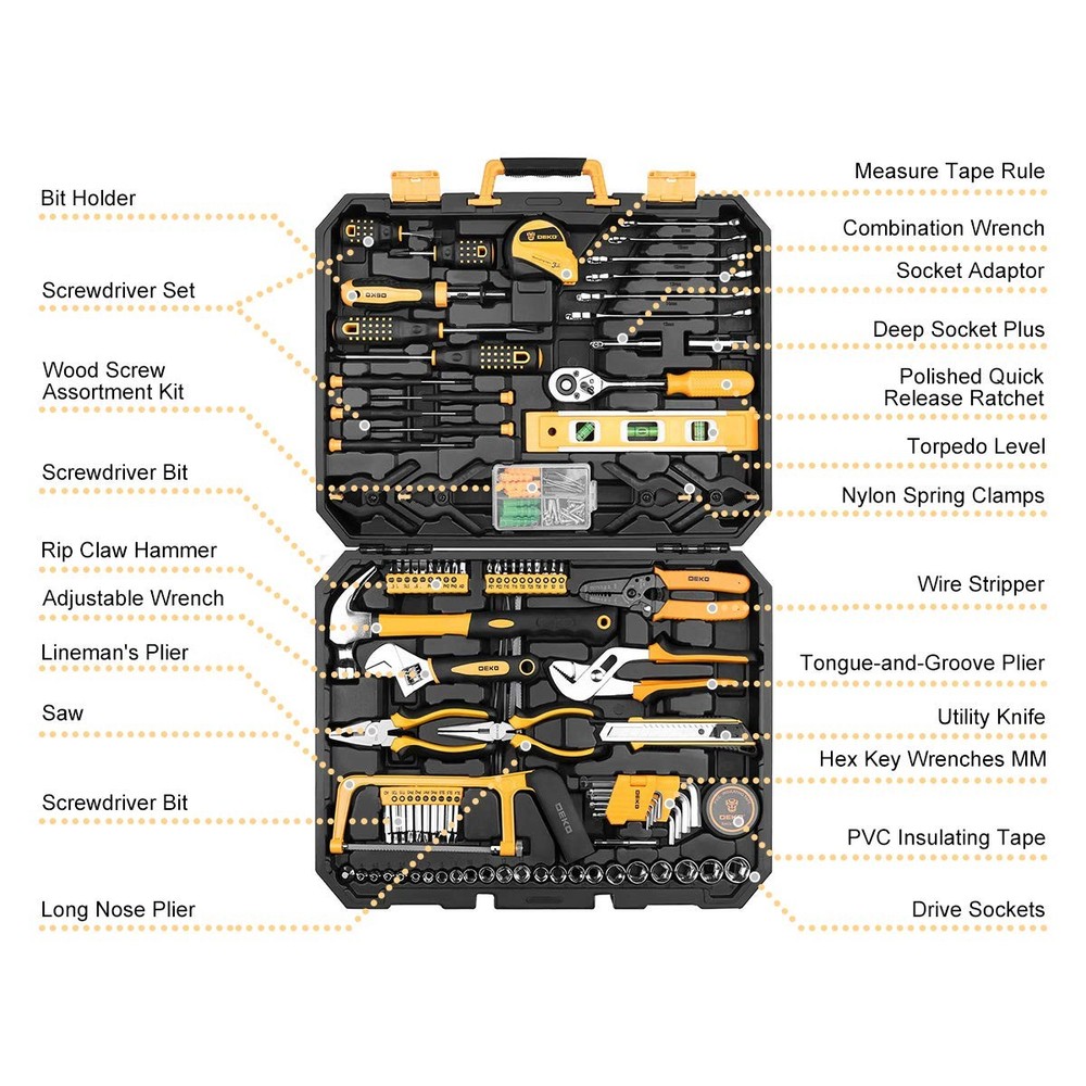 228 Piece Socket Wrench Auto Repair Tool Combination Package Mixed Tool Set H...